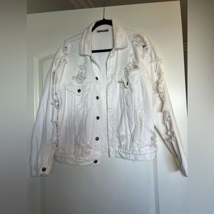Carmar white distressed denim jacket Size XS